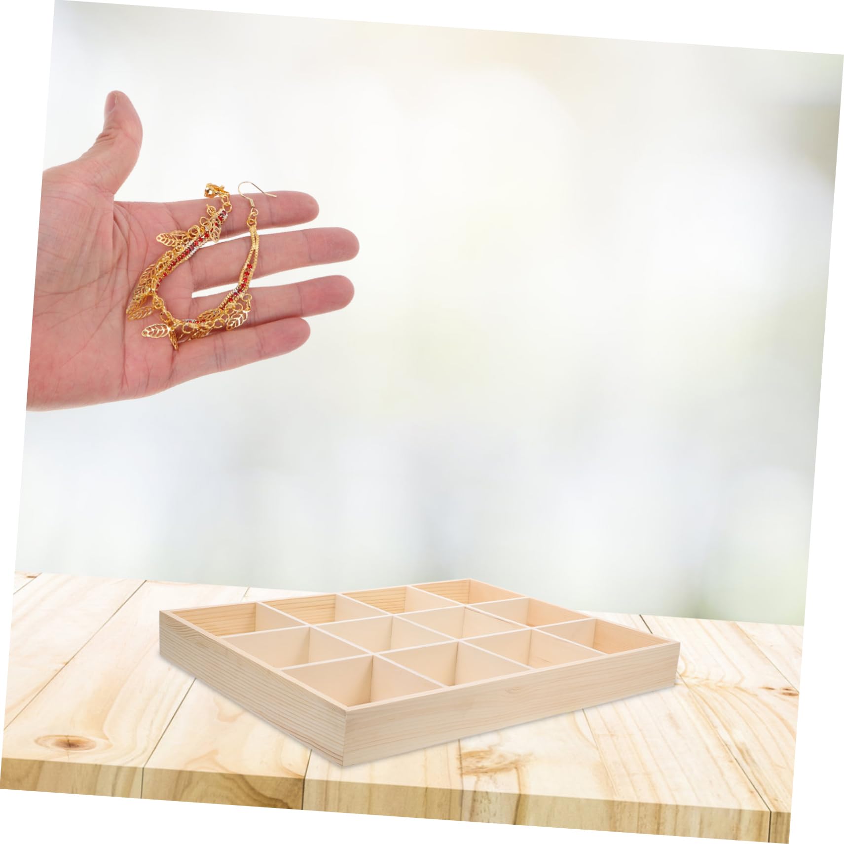 Homoyoyo Organizador de Escritorio de Madera Múltiples Compartimentos, Caja de Almacenamiento de Oficina Versátil para Maquillaje, Papelería y Accesorios