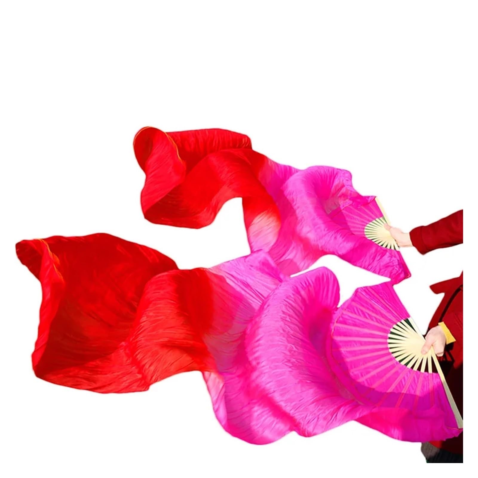 Éventails de danse du ventre en soie véritable multicolore 250x90cm - 8