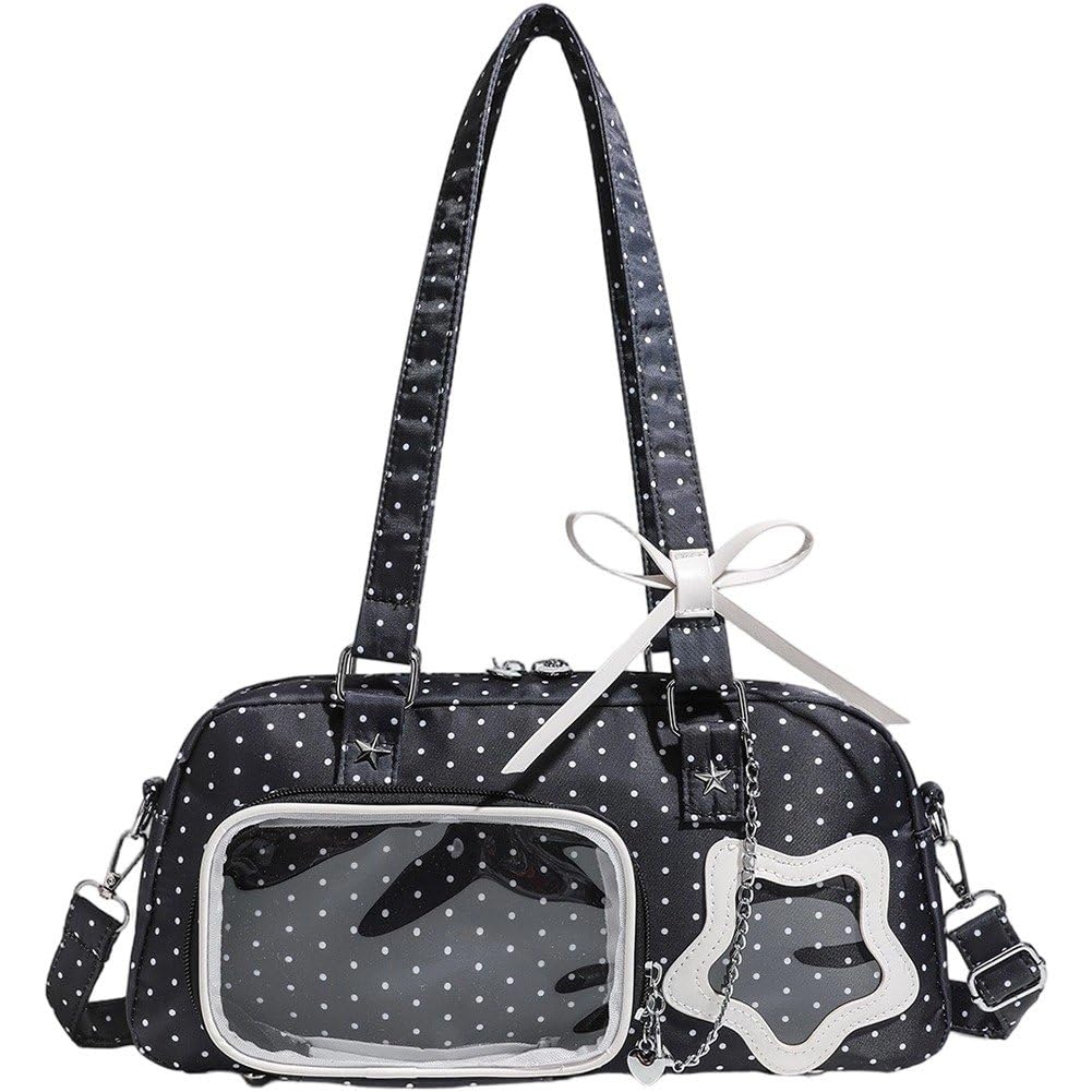 Sslvya Kawaii Ita Bag Y2k Purse Polka Dot Print Small Tote Bag Japanese Underarm Bags Handbags Large Capacity Shoulder Bag for Women