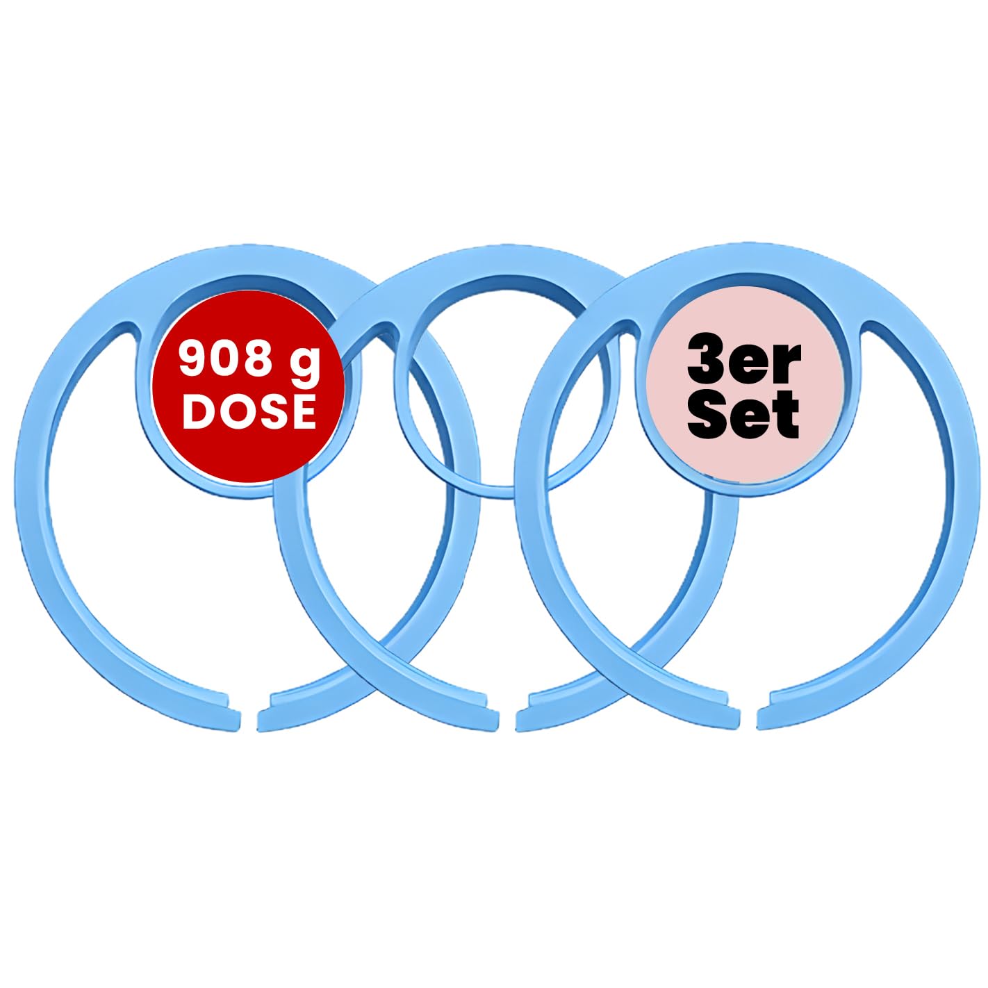 Löffelhalter (3) für 908 g Dosen von ESN – Scoop Halter & Abstreichhilfe | 3D gedruckt | Wiederverwendbarer I für diverse Produkte I 3Stück I diverse Farben I Farbe hellblau