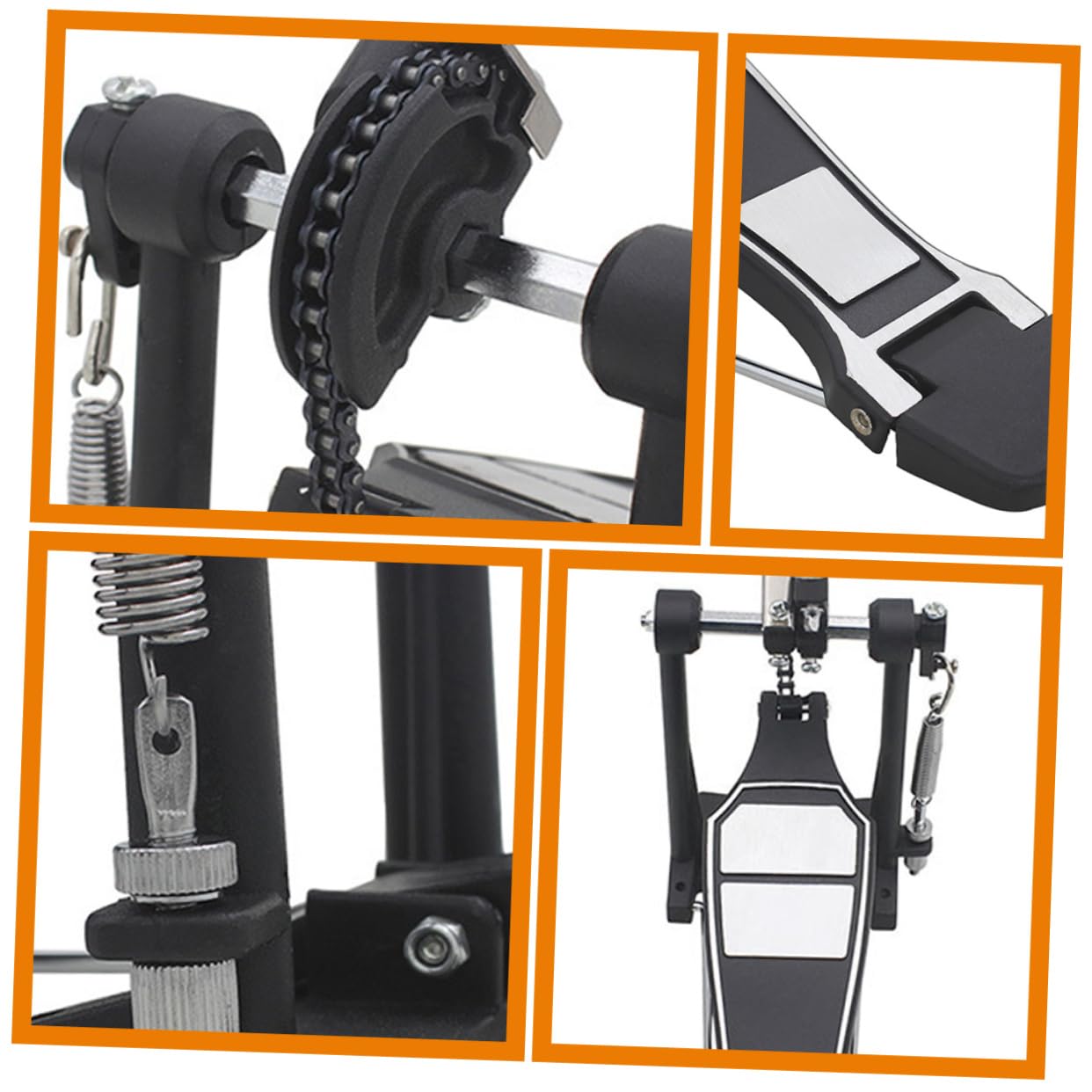 ibasenice Pédale de Grosse Caisse Remplacement Professionnel Pédale de Batterie Structure Robuste Accessoire de Percussion pour Drum Kit | Bavure, Structure Robuste, Design Classique, Accessoire D’entraînement pour Batterie