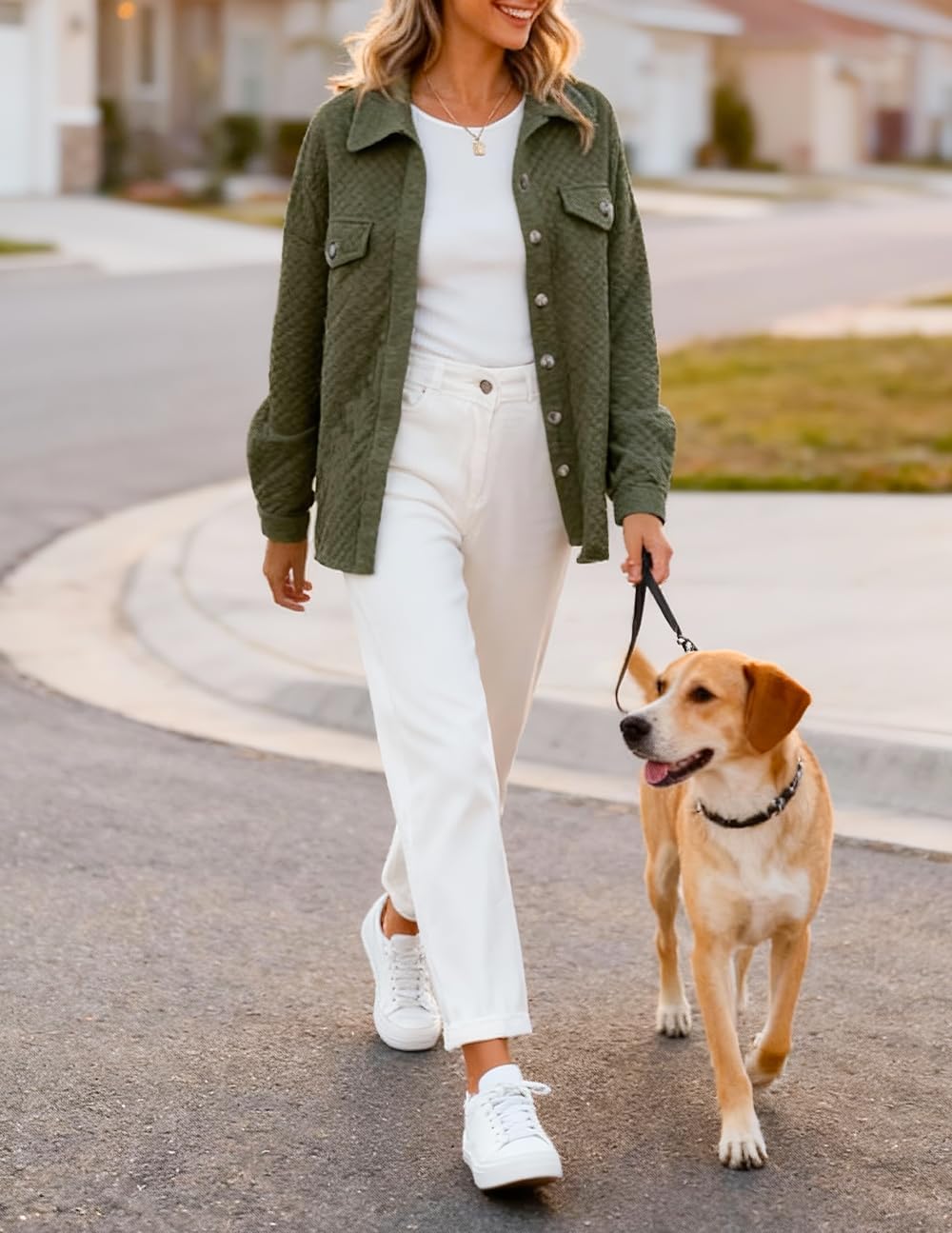 ZESICA Women's 2026 Spring Casual Long Sleeve Button Down Loose Lightweight Shacket Shirt Jacket Coat Outerwear with Pockets - Image 5