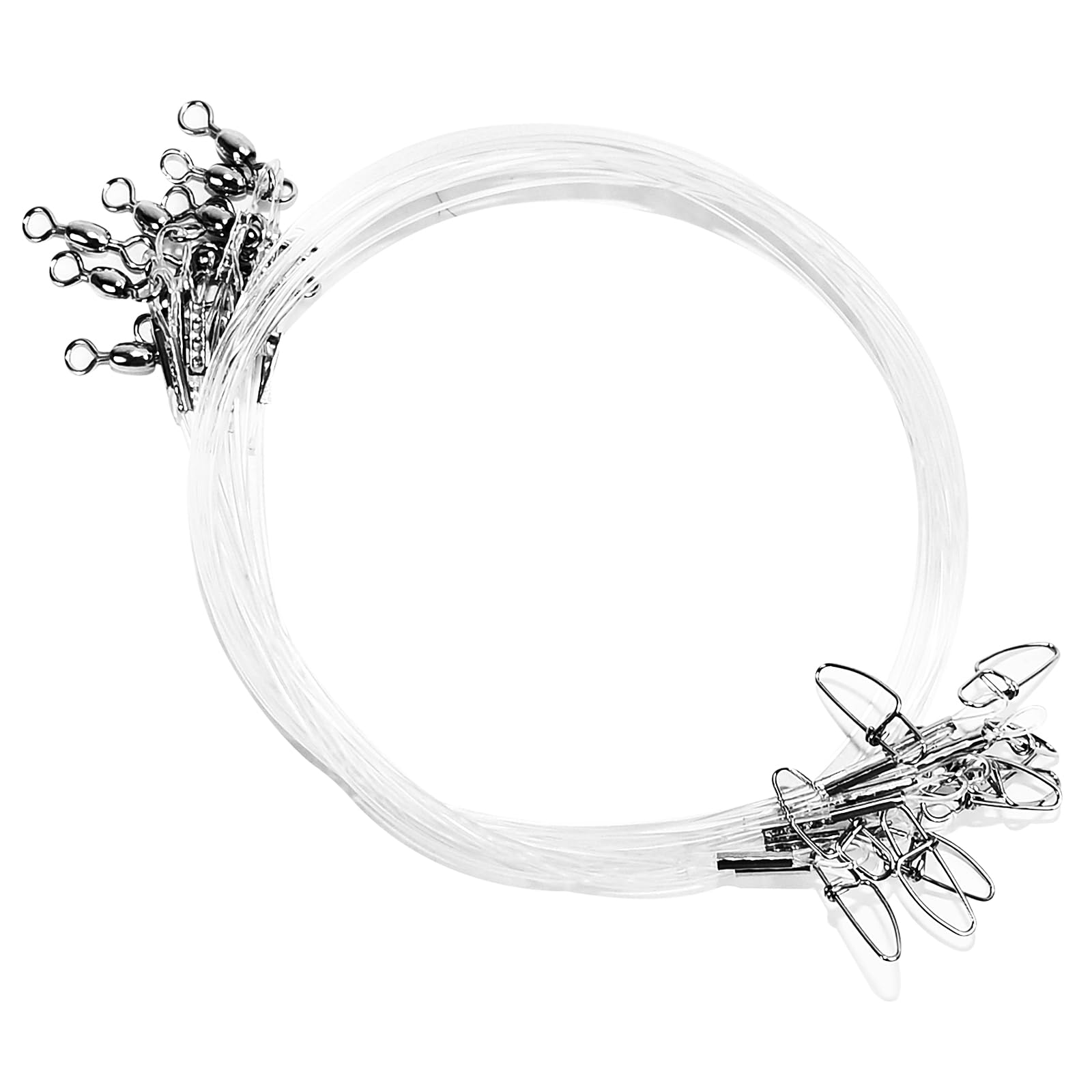 Fishing Fluorocarbon Leader with Swivel and Snaps ，Fluorocarbon Leader Connects Lures, Bait, or Connects Hooks for Saltwater & Freshwater Fishing, 12/24 Pcs