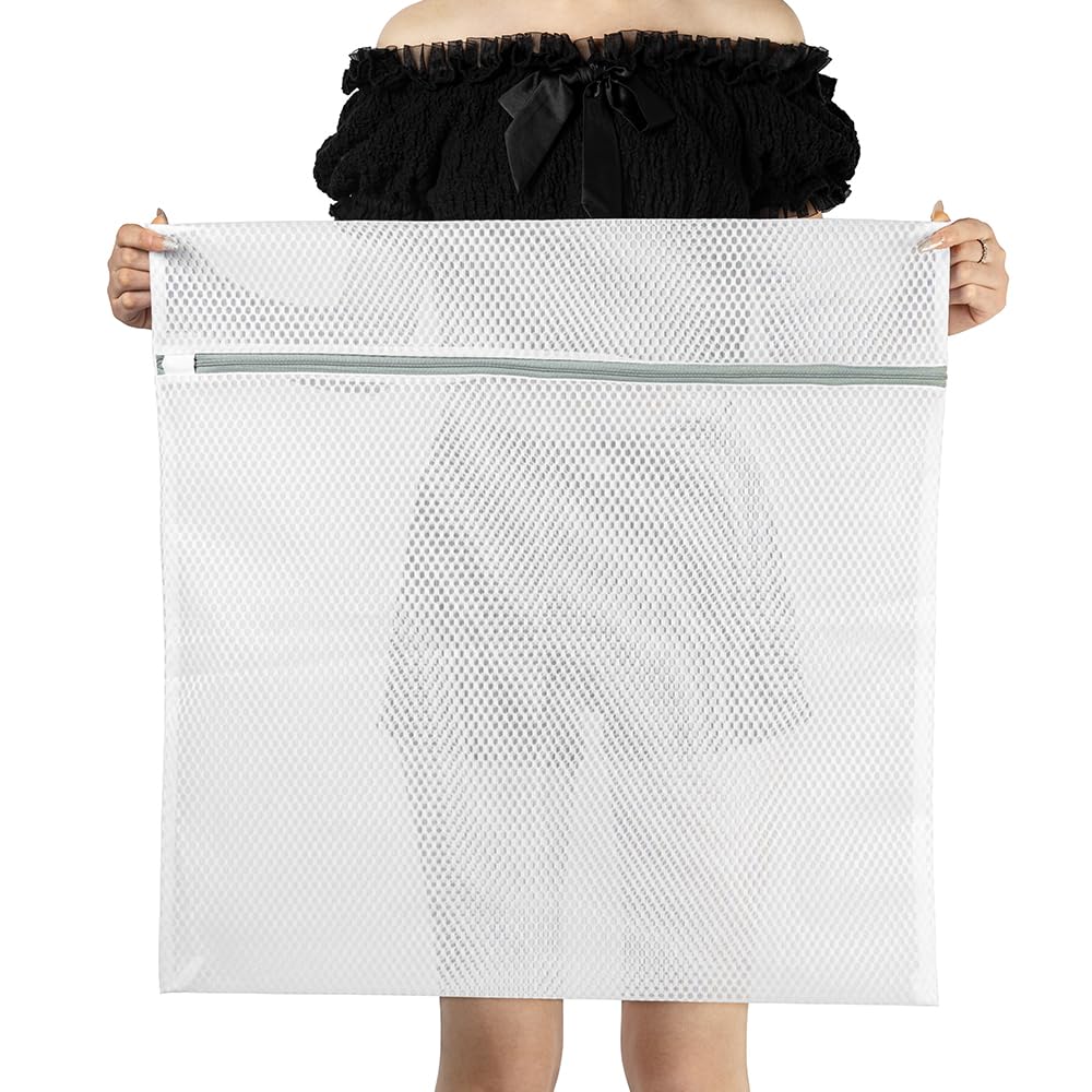 60 x 60 grandi sacchetti per biancheria, borsa per lavatrice con rete con cerniera, borsa da viaggio e per ordinare vestiti, lenzuola, maglioni, scarpe