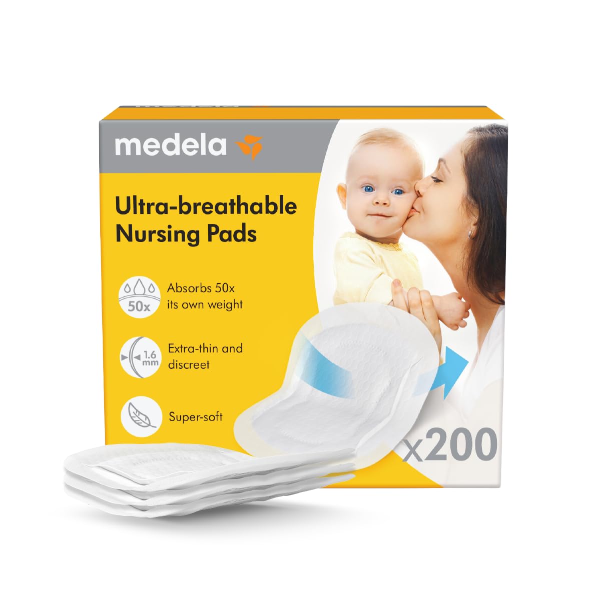 Medela Ultradünne Stilleinlagen, maximale Saugfähigkeit, 200 Karat, einzeln