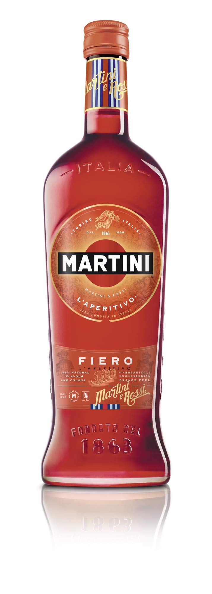 MARTINI Fiero, süßer Aperitif angereichert mit handgeschnittenen spanischen Orangenschalen, 14,4% vol., 75cl / 750ml