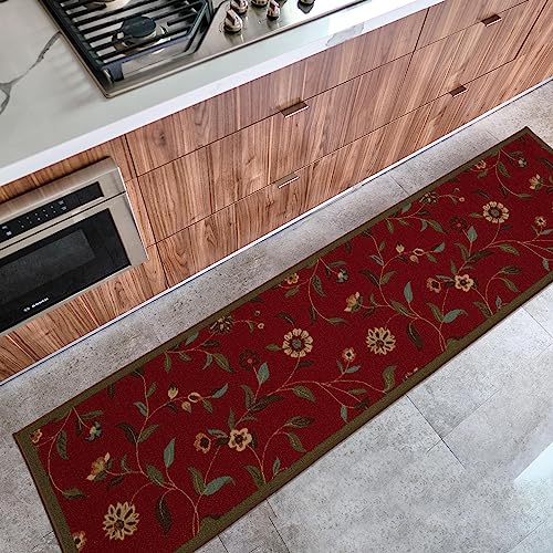Ottomanson Tapete corredor floral antideslizante 2'7" x 9'6" miniatura 1