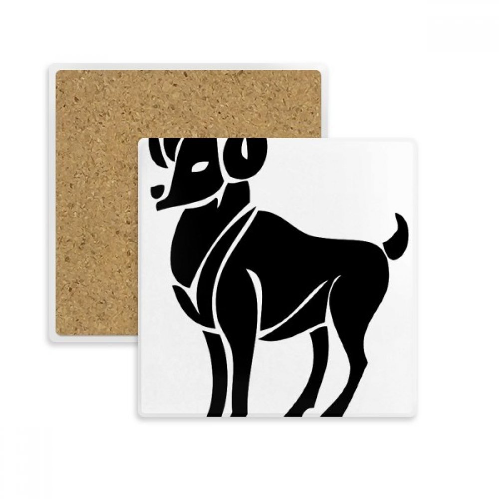 Dessous de verre Bélier zodiaque support absorbant en pierre pour tasse et boisson
