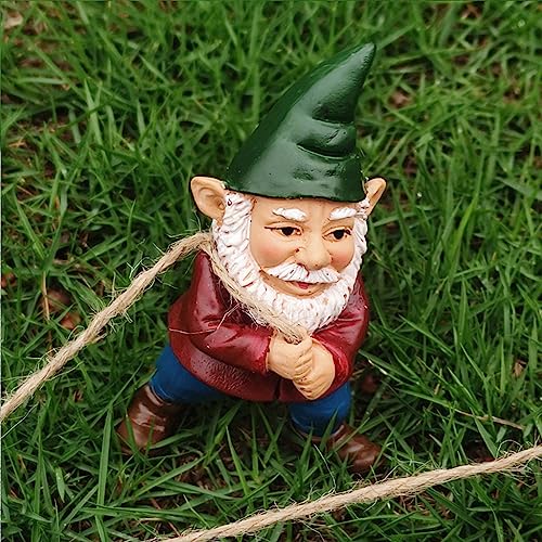 Qumhmup Garden Gnomes With Alien Figurine, Polyresin Naughty Gnome Statue For Patio Lawn Garden Porch Fence Outdoor Decoration, #TOP4