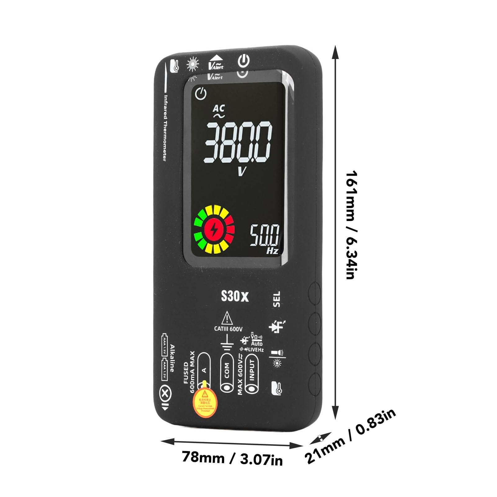 Crenova MS8233D Multimeter für Spannung, Strom, Widerstand, AC DC Voltmeter Ohm Tester mit Hintergrundbeleuchtetem LCD-Display