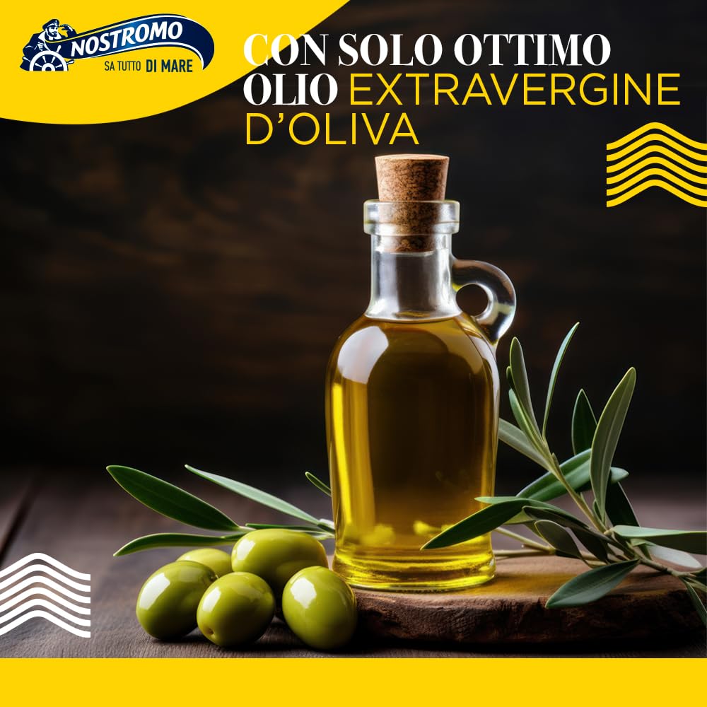 Nostromo Filetti di Tonno all’Olio Extravergine di Oliva 180g – 6 Vasetti, Qualità Superiore, Lavorati a Mano – Fonte di Omega 3, Gusto Premium