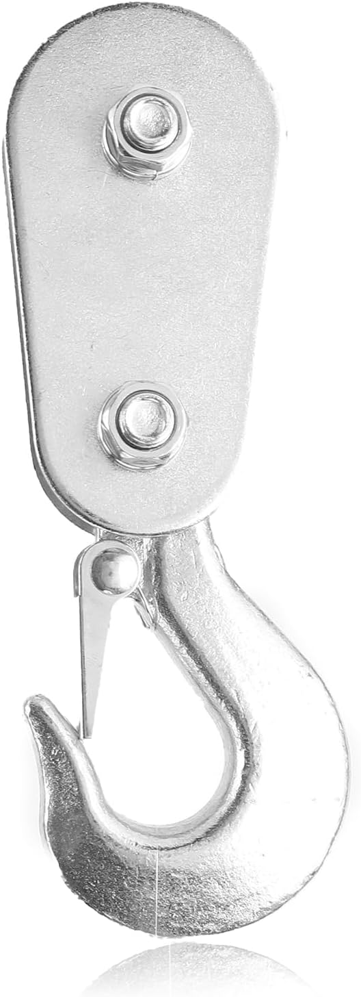 Pulley Hook, 2 Ton Snatch Block Heavy Duty Metal Hoist Block 3-8mm Wire Rope Lifting Pulley with Hook for UTV, ATV, Quad, Bike, Motocross