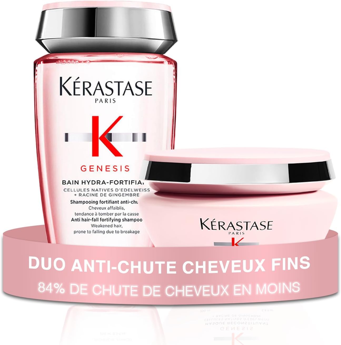 KERASTASE Genesis - Protocole Anti-Chute - Shampoing Bain Hydra-Fortifiant + Masque Reconstituant - -99% de Chute de Cheveux due à la Casse au Brossage* - Cheveux Fragiles, Cassants