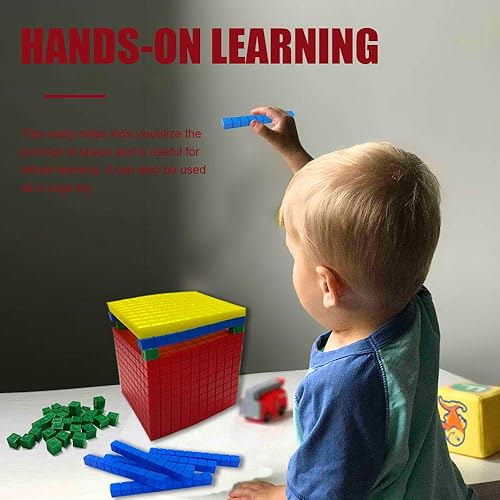 Miniatura 4 de Base Diez Bloques para Matemáticas Tempranas, Cubos Educativos Conteo de Juguetes y Matemáticas en Homeschool, Cubos de Matemáticas para Habilidades