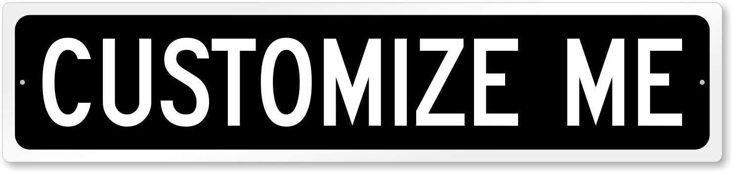 SmartSign Black Custom Street Sign - 4 x 18, Aluminum, Reflective Option, Personalize Your Own Address Sign, Outdoor Metal Sign for Home, Office, Decor, Room, USA-Made