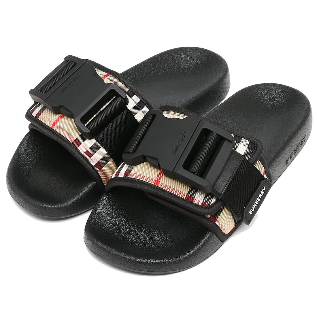 美品 Burberry チェック柄 サンダル BURBERRY バーバリー サンダル メンズ40 ベージュ チェック