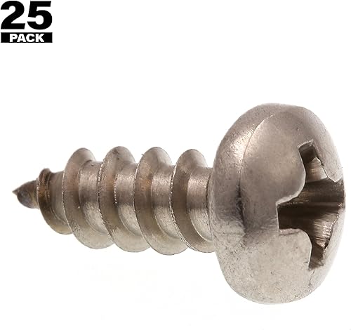 Miniatura 6 de Prime-Line 9019151 Tornillo para chapa metálica, autorroscante, cabeza plana Phillips, #6 X 38 pulgadas, grado 18-8 acero inoxidable, paquete de 100