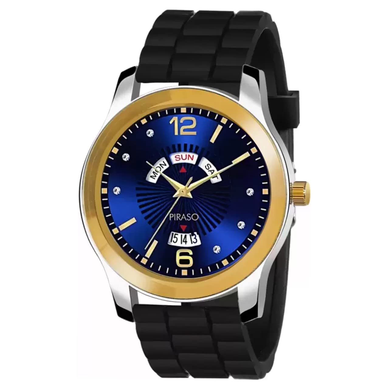 PIRASO Analog Day and Date Working Display Blue DIAL&Black MESH Strap Watch for Men & Boys (B0BPCL837Y) Amazon Price History, Amazon Price Tracker