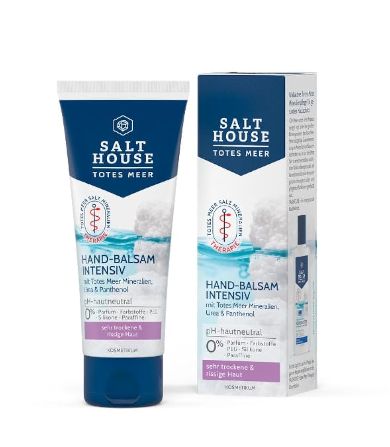 Salthouse Totes Meer Therapie Hand-Balsam Intensiv, mit 5% Urea regeneriert sehr trockene Hände, schnell einziehend, 75ml