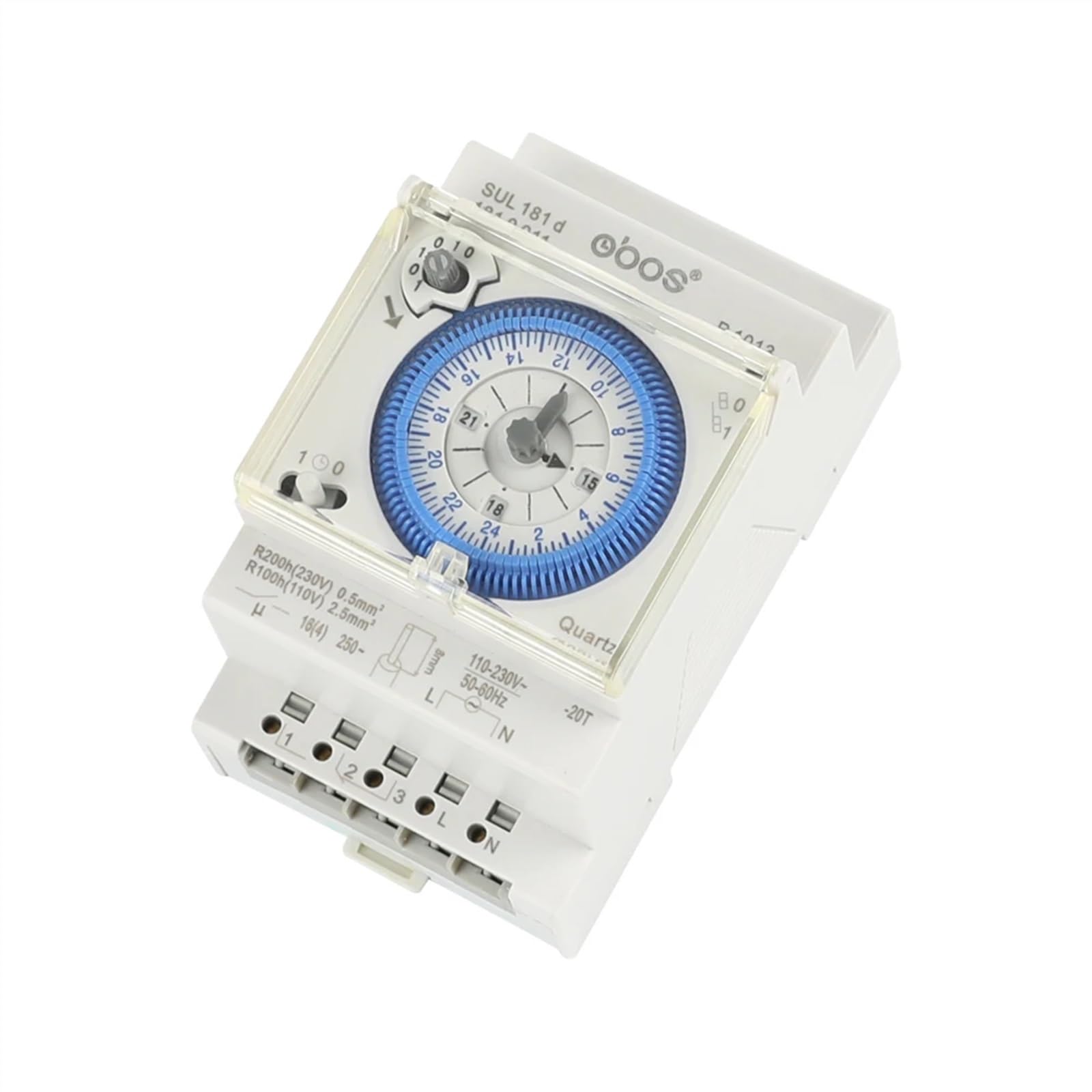 Temporizzatore meccanico SUL181D 96 volte di accensione/spegnimento al giorno, intervallo di impostazione dell'ora, timer di 15 minuti, timer meccanico 24 ore.