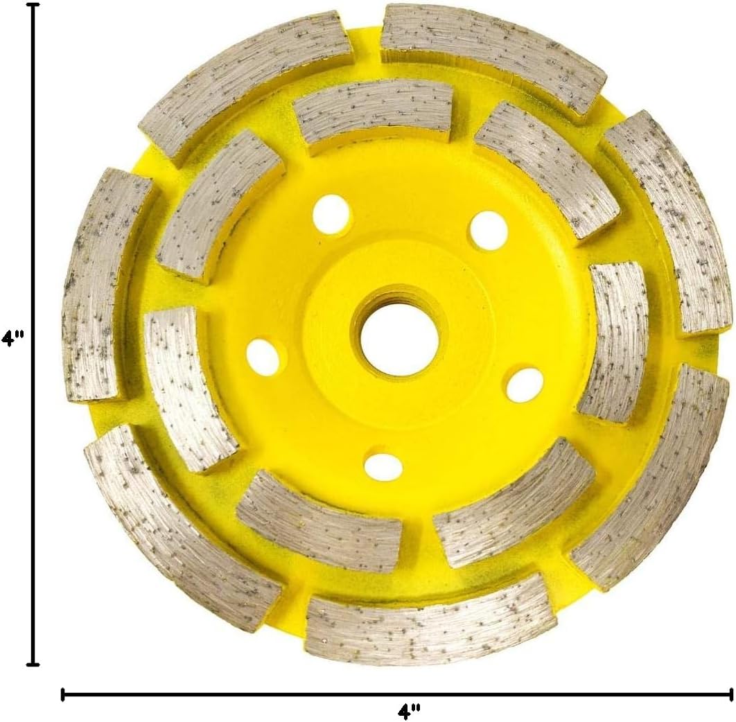 Stadea CWD201H Concrete Grinding Wheel 4 Inch Double Row Diamond Cup Grinding Grinder Wheels Disc for Concrete Masonry Stone Granite Grinding