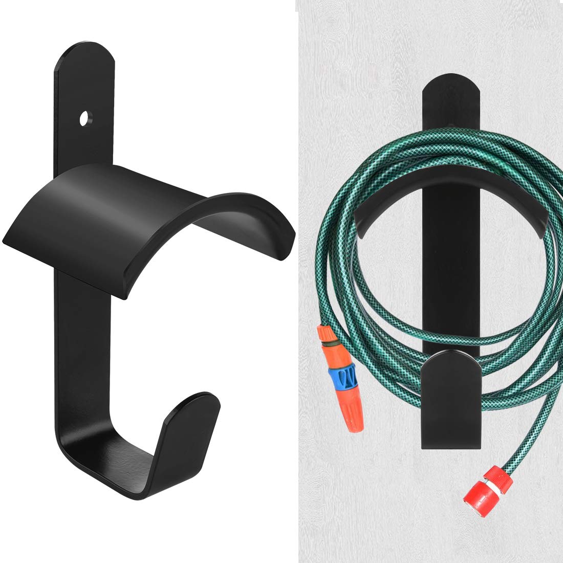 LUEXBOXLUEXBOX Mini Water Hose Holder, Wall Mount Garden Hose Reel Hanger Holder, Outside Garden Hose Storage Holders Organizer for Storage Ropes, Garden and Heavy Tools (3.5"x2.8"x6.8")