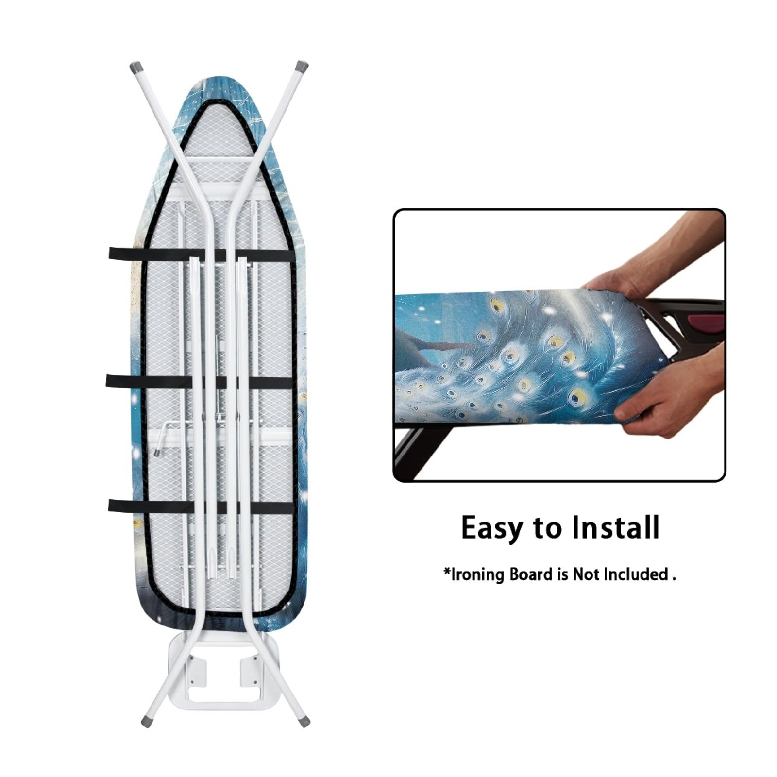 Lengenstein® Rivestimento per asse da stiro con imbottitura confortevole, 120 x 40 cm, per ferro da stiro a vapore, con clip di serraggio e panno di | Leroy Merlin