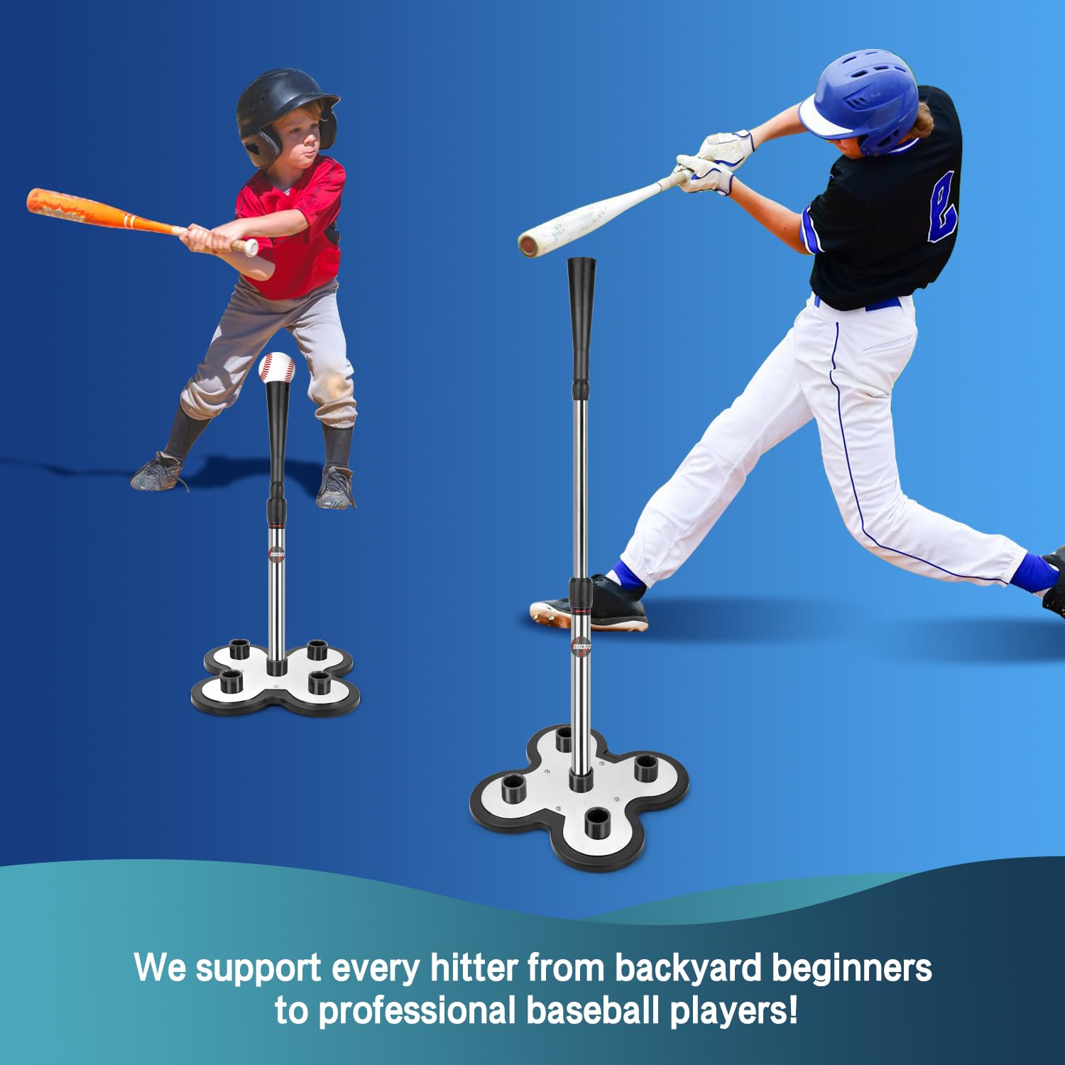 Robustes Baseball- und Softball-T-Shirt, 4,5 kg, schwere Basis, professionelles Schlag-T-Shirt für Baseball/Softball, einfache Höhenverstellung (58,4 cm - 114,3 cm)
