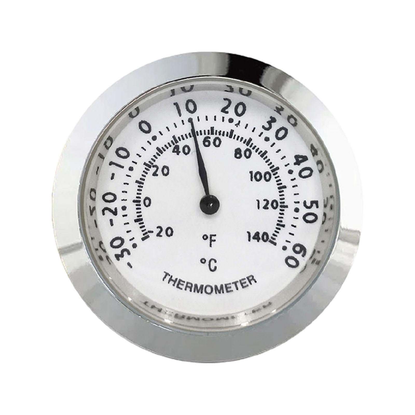 FashionCha Mechanical Thermometer with Large Digits And Round Dial for Indoor And Outdoor Use, E.g. for Closet, Garage, Flower Shop Or, Silver 37mm