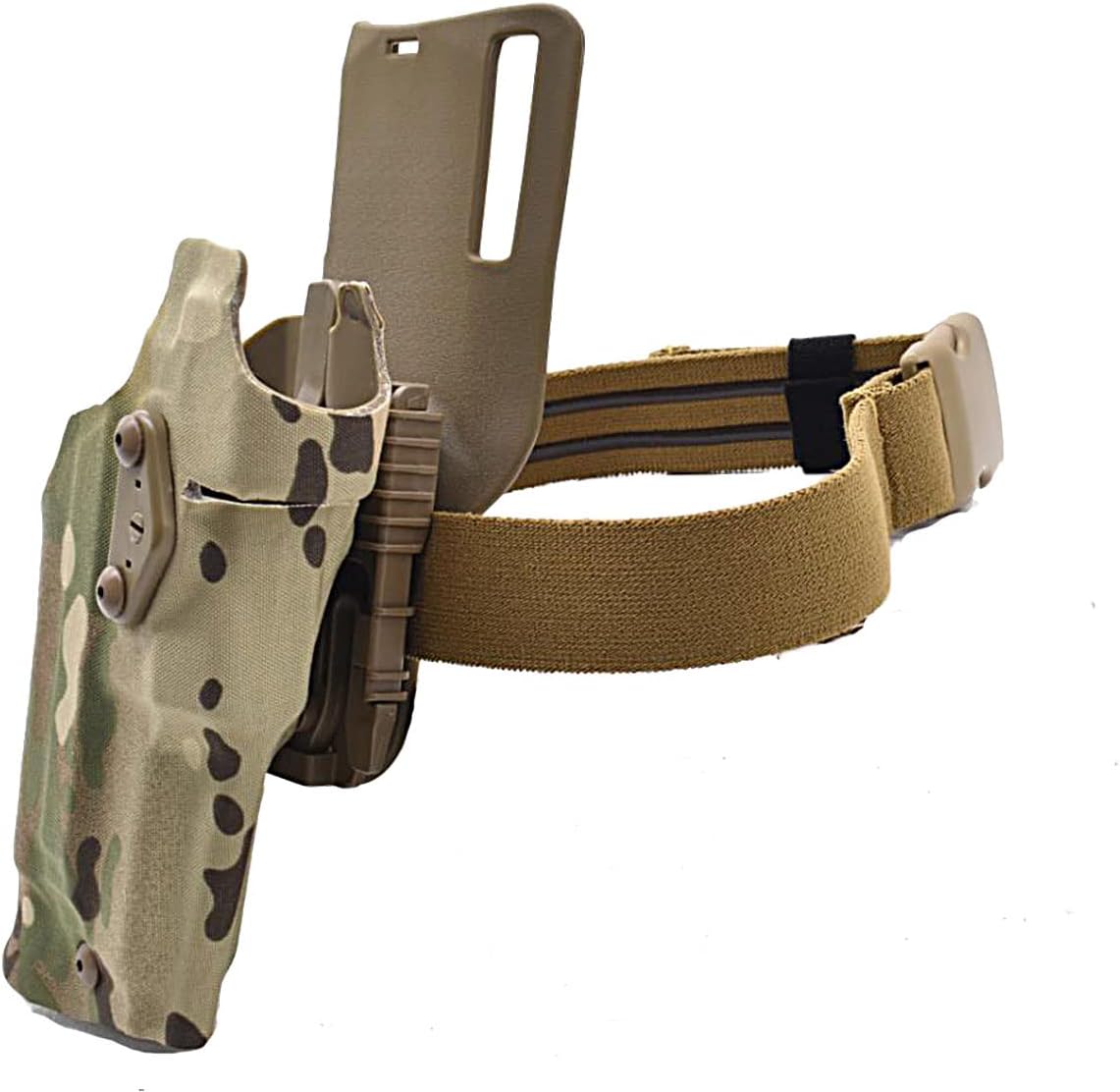 Airsoft Drop Leg Platform and Right Handed Holster Tactical Thigh Mount Platform Drop Leg Holster Panel with Adjustable Belt & Thigh Straps
