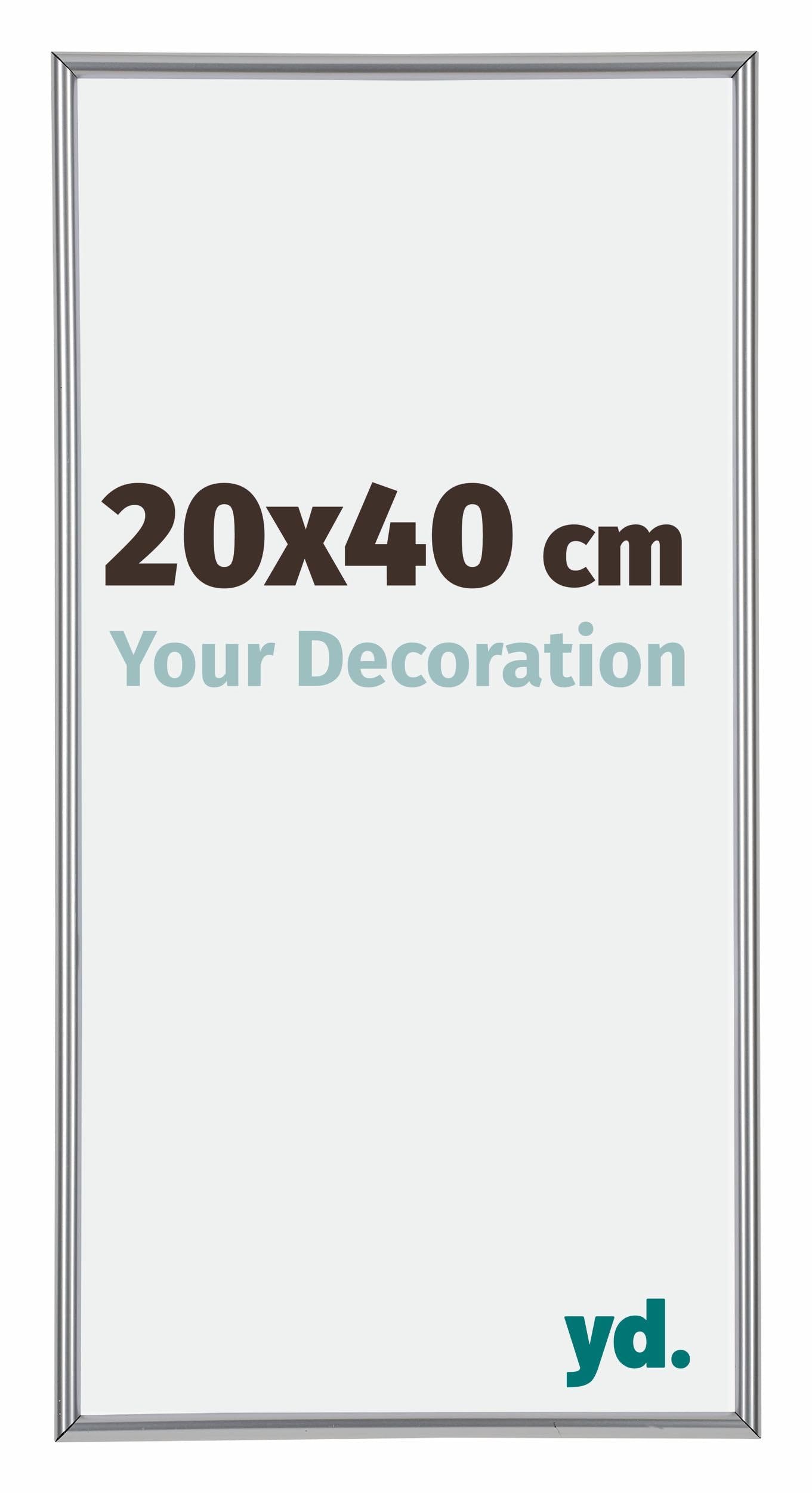 Your Decoration - Picture Frame 20x40 cm - Silver High Gloss - Decorative Wall Frame in Plastic with Antireflection - Frame 20x40 - Annecy