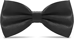 Gravata borboleta masculina de cetim - gravata borboleta ajustável pré-amarrada cor sólida formal smoking gravata borboleta para homens, casamentos, festas, formatura, Preto, 12*7cm