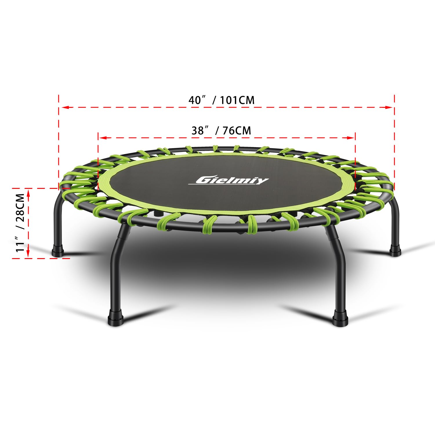 Trampolino Fitness Ø Circa 101 cm, Piccolo e Silenzioso Rebounder per il Fitness Indoor, Sistema di Design con Corda Elastica, peso dell'utente fino a 150 kg.