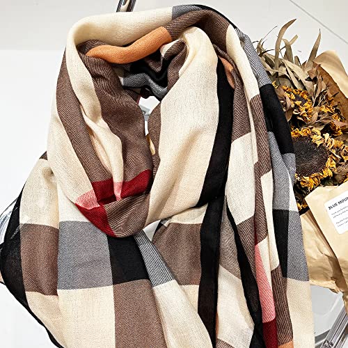 Women's Versatile Autumn/Winter Travel Fashion Shawl With A Thin Spring/Summer Printed Cotton Scarf (Brown) #TOP1