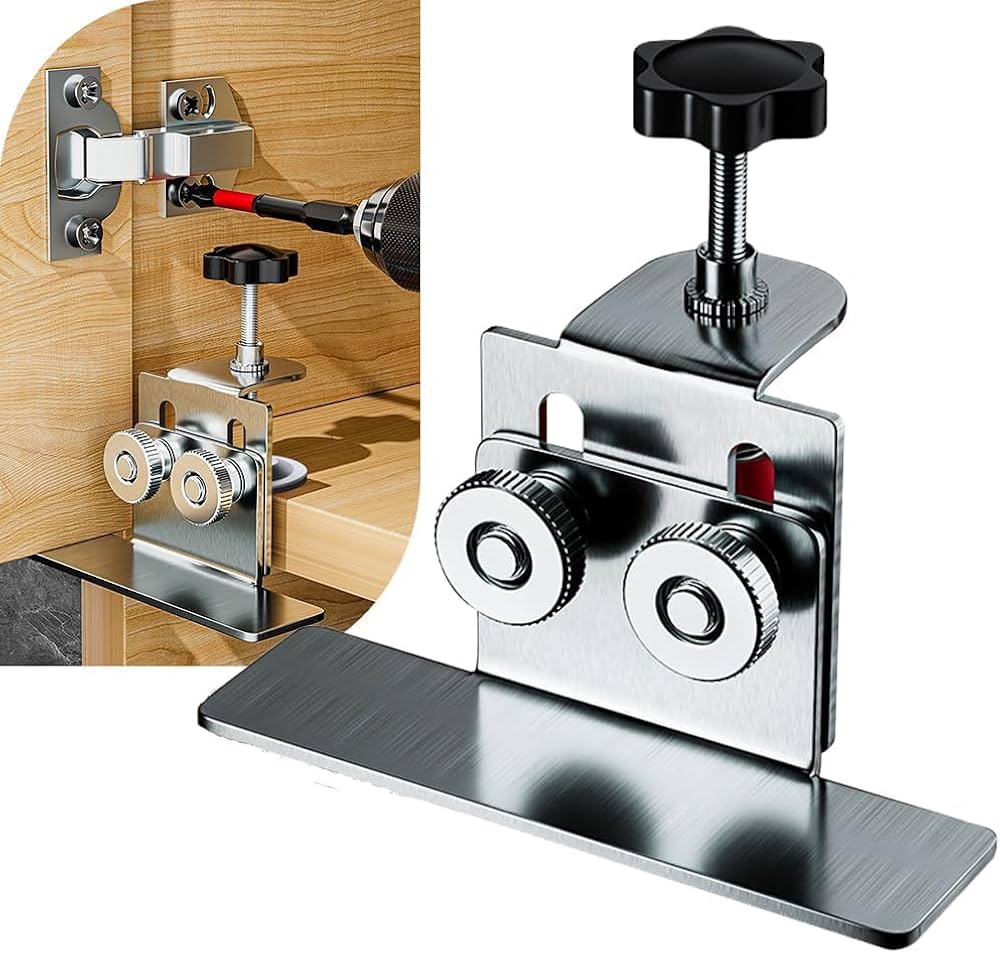 Cabinet Door Mounting Jig - Hinge Installation Tool For Base Cabinets With 1-9/16" Clamp