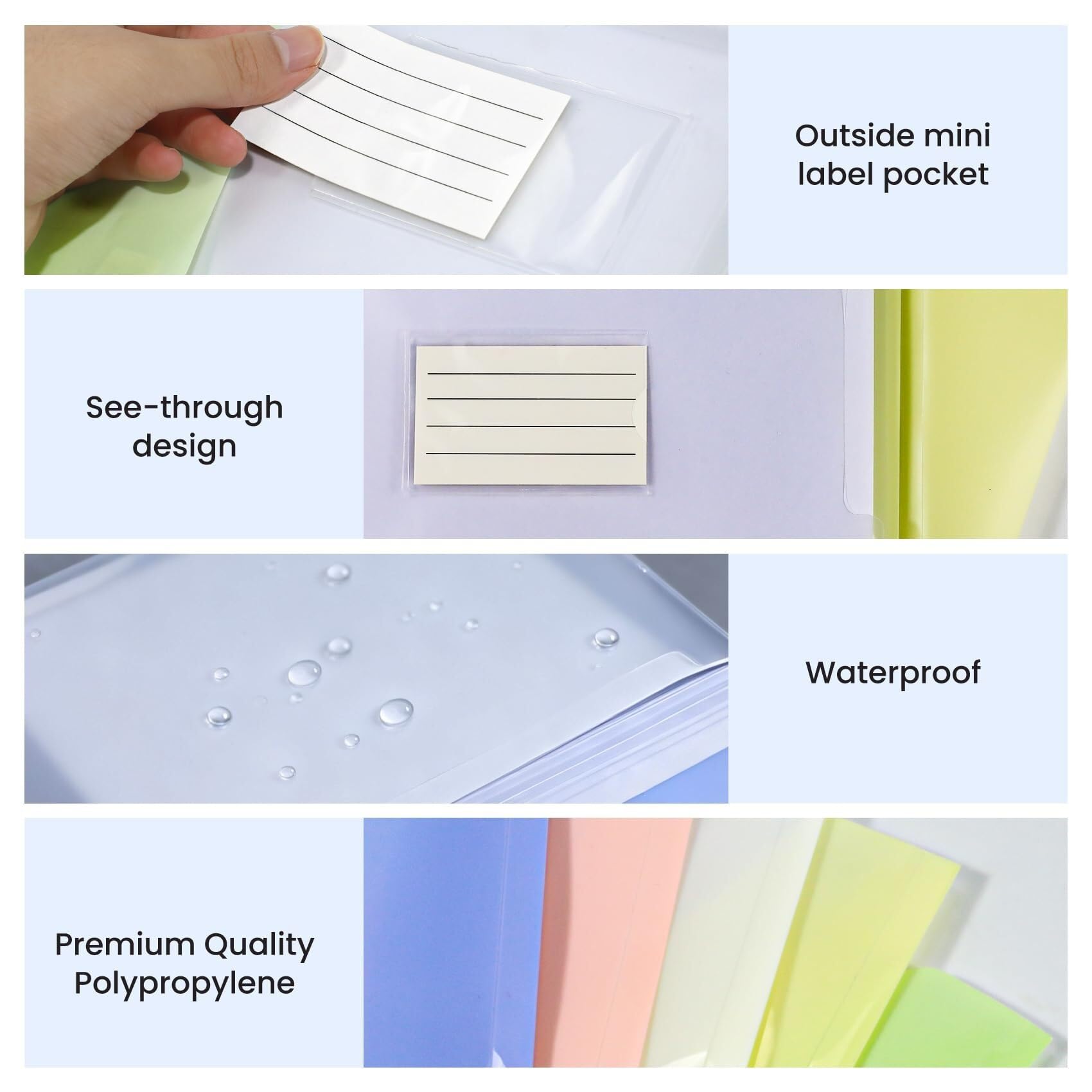 30 buste in plastica con chiusura ermetica, 11 fori, raccoglitori espandibili per anziani con tasche laterali, organizer formato lettera (20)