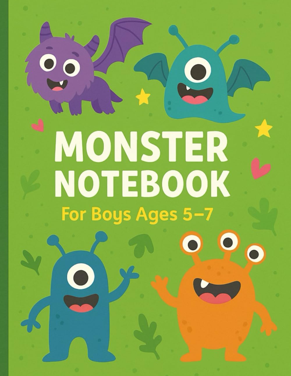 Monster Notebook – Fun Writing Journal for Boys Ages 5–7: A Silly and Colorful Lined Notebook with Cute Monsters | Great for Writing, Doodling & School Use
