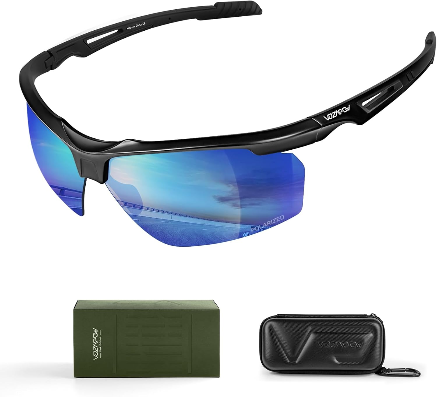Polarized Sports Sunglasses for Men Women Youth, UV400 Protection Cycling Glasses for Running Baseball Softball