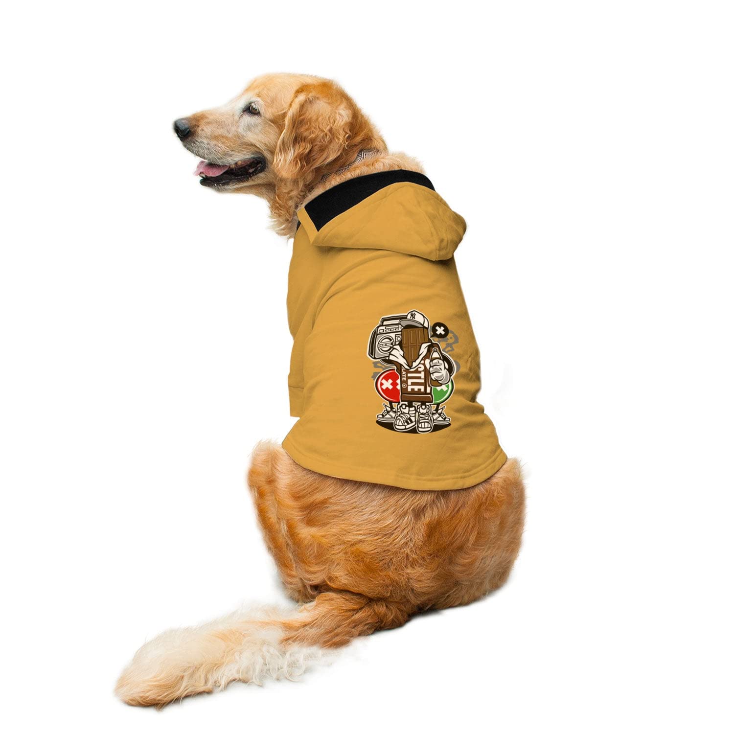 Ruse Pet Chocolate Squad Printed Full Sleeves Dog Autumn Winter Hoodie Jacket/Apparel/Clothes/Jackets Gift for Big and Small Dogs.(Yellow/XXS) (B0BFXFZXQL) Amazon Price History, Amazon Price Tracker