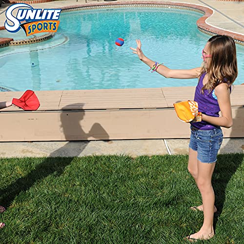 Image of Sunlite Sports Toss and Catch Ball Game Set, Includes 2 Gloves and 1 Ball, Backyard Pool Beach Outdoor Indoor Play, Easy Throw and Catch with Velcro Gloves