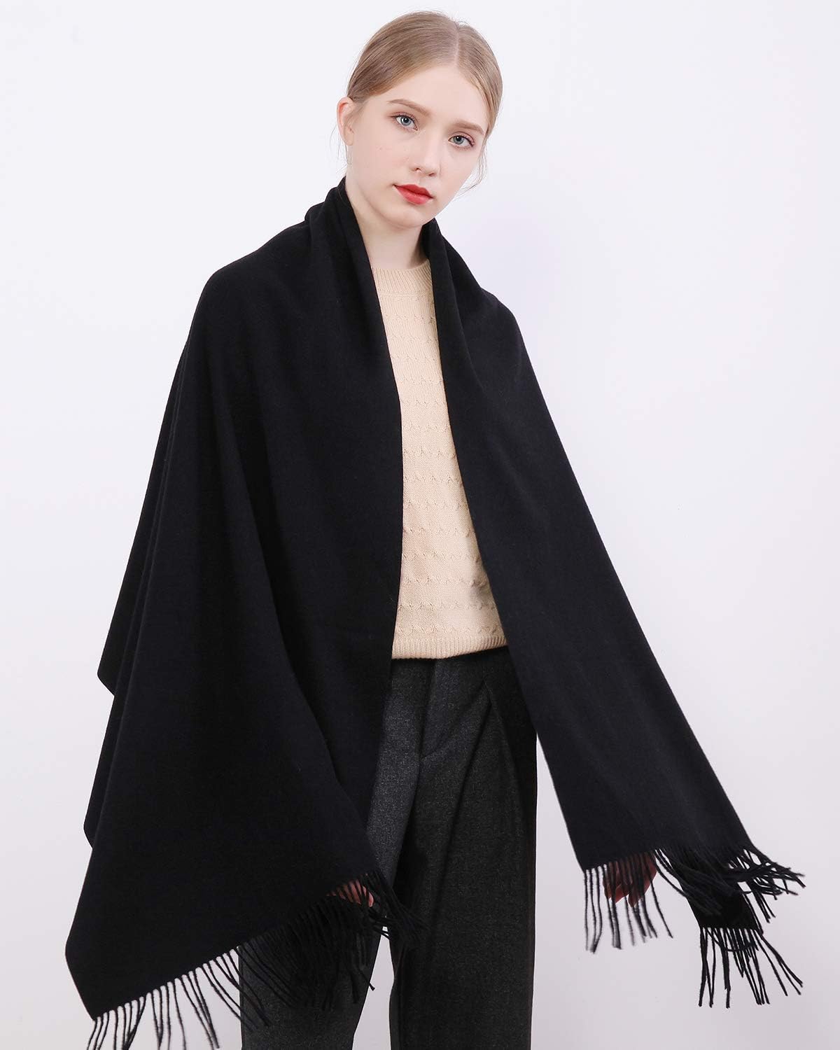 RIIQIICHY Winter Scarfs for Women Pashmina Shawls Wraps for Evening Dresses Large Warm Soft Scarves - Image 5