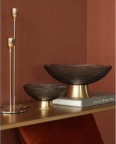 Miniatura 4 de Frutero para encimera de cocina, cesta de frutas, platos de exhibición de caramelos, cuenco de fruta de frutas ligero de vidrio de viento de lujo