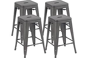 YOUNIKE Modern Industrial Bar Stools Set of 4