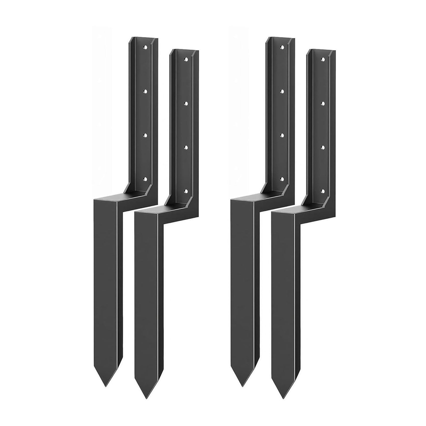 LQSYBHD Heavy Duty Steel Fence Post Repair Stake Fence Post Repair Kit Post Anchor Fence Post Spikes for Tilted or Broken Wooden Posts Wooden Posts for Garden(Size:4pcs)
