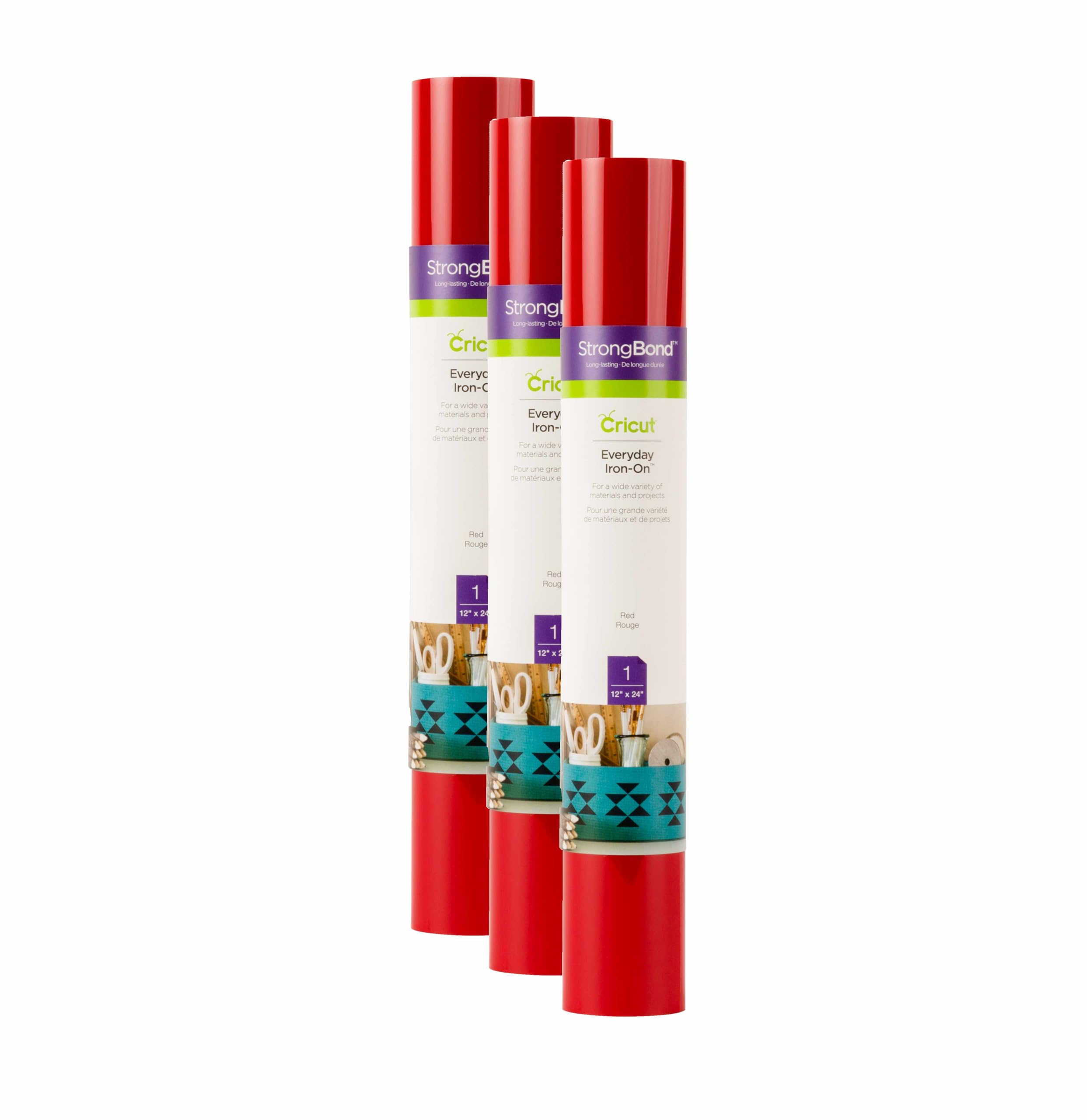 Vinyle transfert thermique rouge Cricut Everyday pour des décors textiles durables