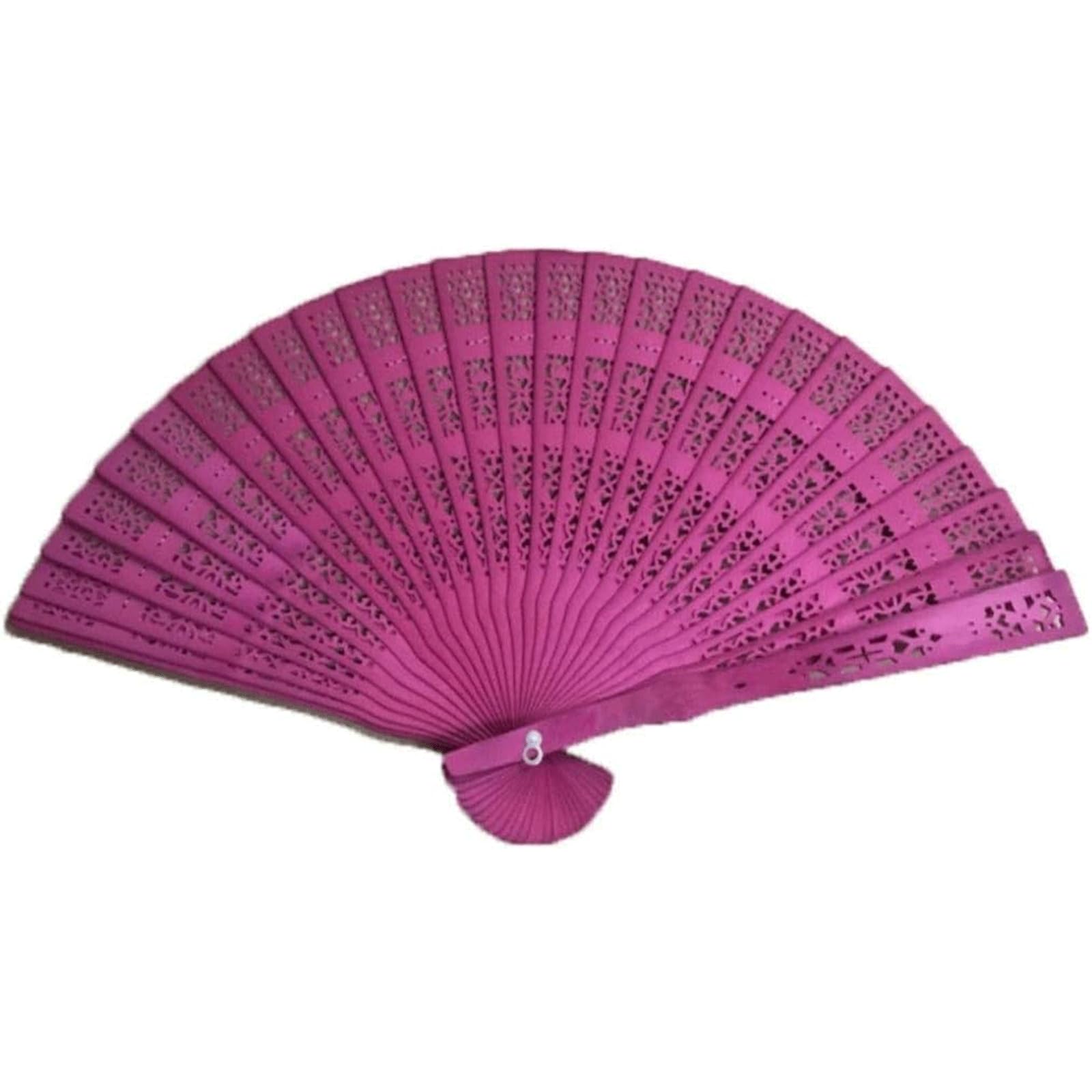 WDCDYQDH Solid Color Hand Fan Hollow-carved Design Folding Wooden Chinese For Party Wedding Dancing Decoration (c) (c One Size)