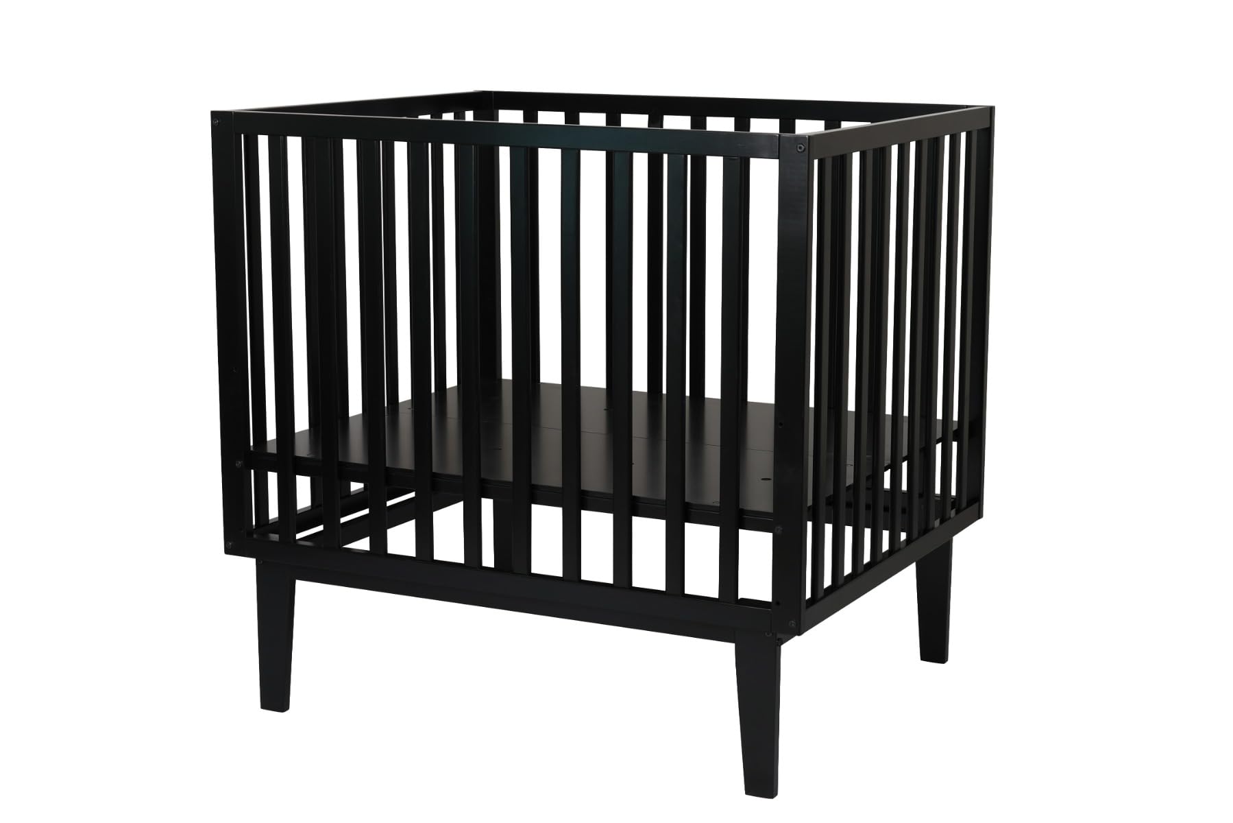 Born Lucky Parc Bébé Cubo | Parc Bébé Bois | Fond Réglable | 100x80cm (Noir)