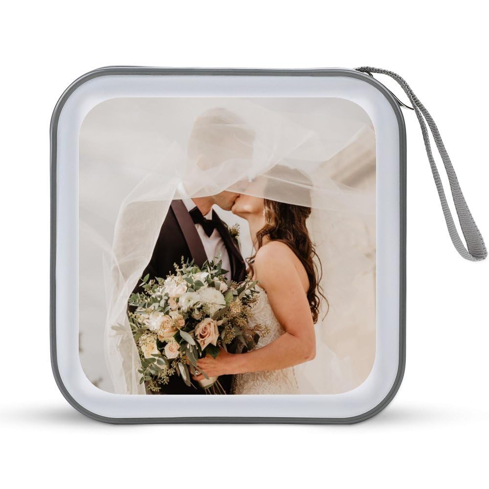 Julichas Customized Cd Case with Photos Personalized Cd Holder Design You Own Portable CD Storage Hard Plastic DVD CD Wallet Holder Organizer for Car (photo-1)