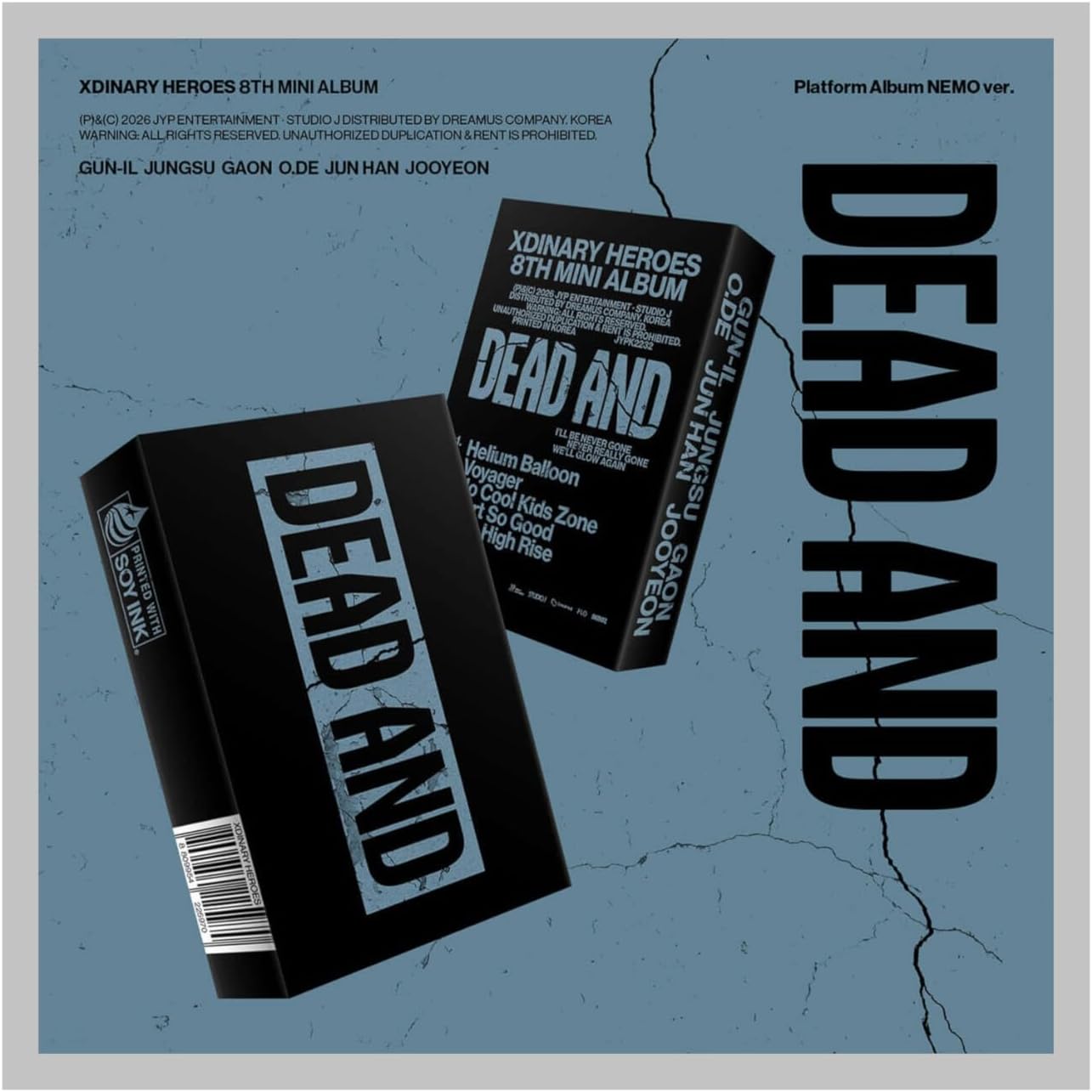 (3 Version Set : 1Standard+NEMO+1Keyring) Xdinary Heroes DEAD AND 8th Mini Album with Tracking XH