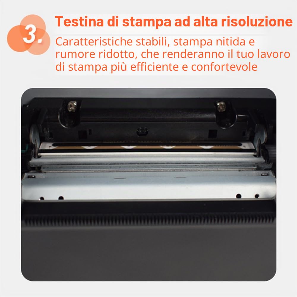 Shuaiguō stampante multifunzione per etichette e ricevute termiche 80 mm, connessione USB e LAN, taglio automatico, grande contenitore di carta, supporto ESC/POS